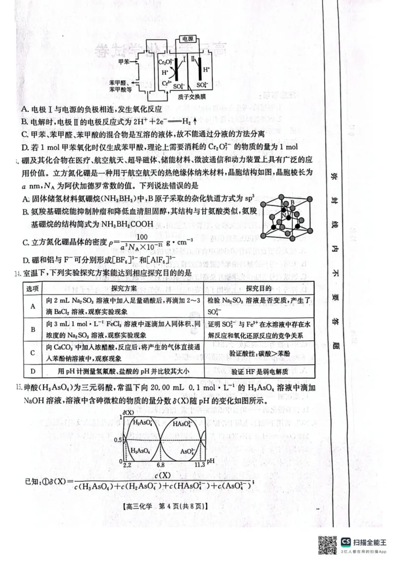 辽宁省辽阳市2025届高三下学期第一次模拟考试（辽阳一模）化学+答案_2025年3月_250318辽宁省辽阳市2025届高三下学期第一次模拟考试（辽阳一模）