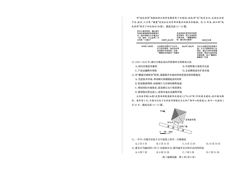 山东省（烟台市、德州市）2025届高三高考适应性测试地理_2025年5月_250511山东省（烟台市、德州市）2025届高三高考适应性测试（烟台、德州二模）（全科）
