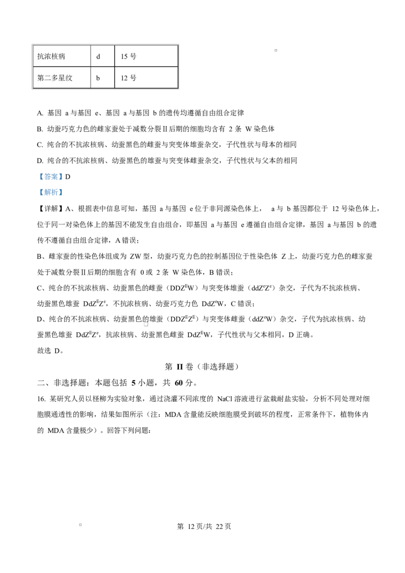 福建省厦门双十中学2026届高三（上）第一次月考+生物答案_2025年10月_251020福建省厦门双十中学2026届高三（上）第一次月考（全科）