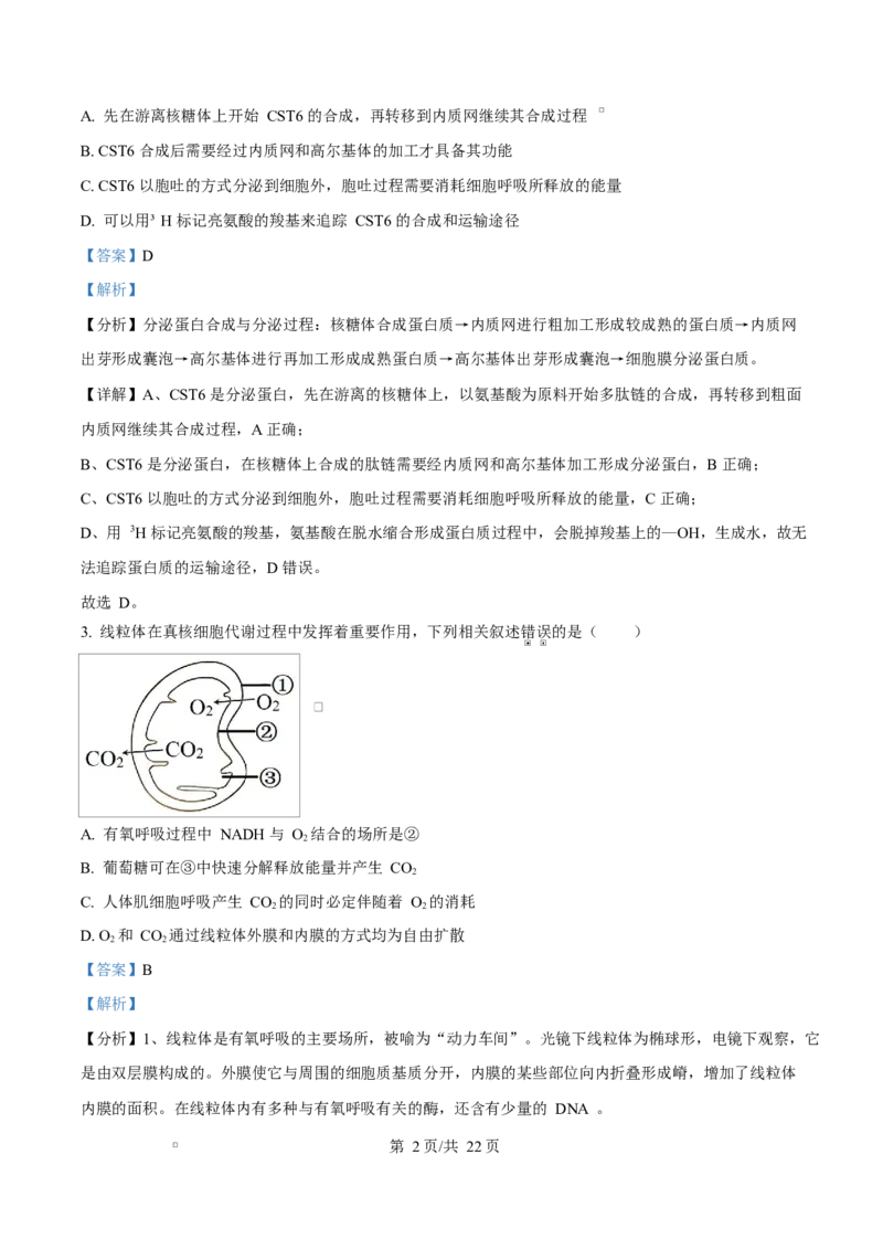 福建省厦门双十中学2026届高三（上）第一次月考+生物答案_2025年10月_251020福建省厦门双十中学2026届高三（上）第一次月考（全科）