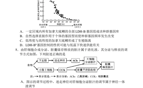 天津市五区县重点校2024-2025学年高三上学期1月期末生物_2025年1月_250117天津市五区县重点校2024-2025学年高三上学期1月期末联考（全科）