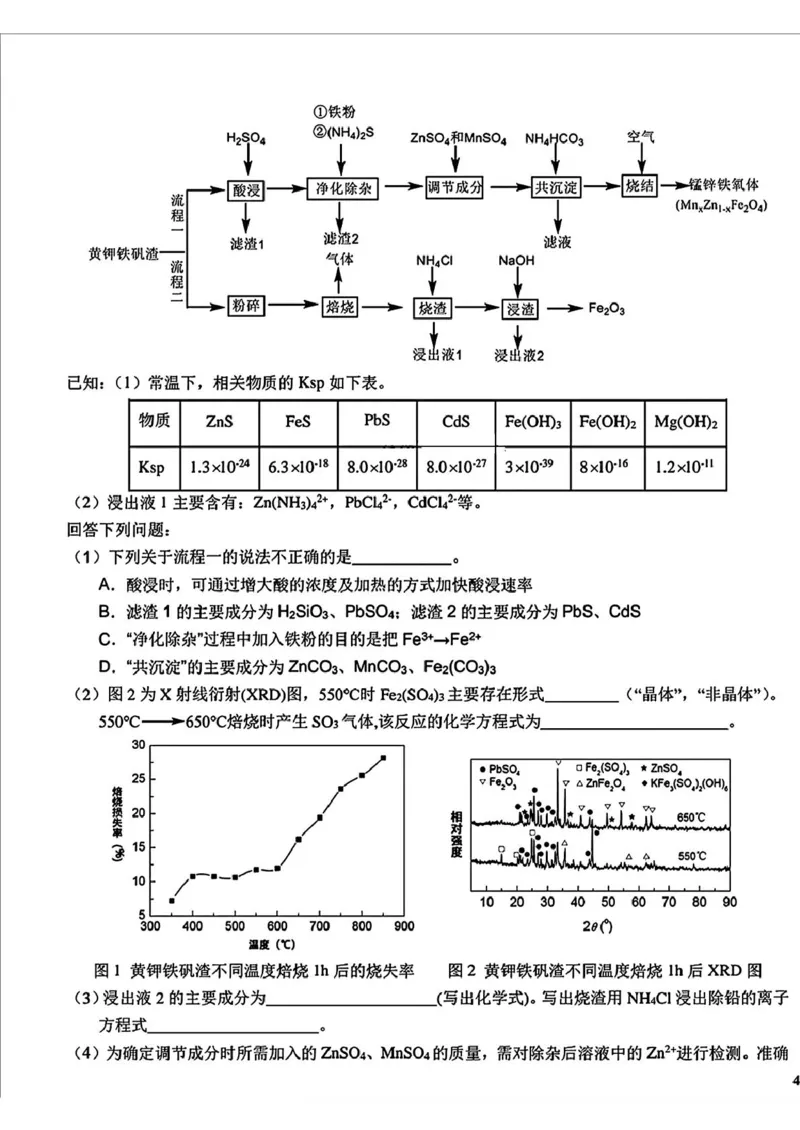 吉林省长春市东北师范大学附属中学2024-2025学年高三下学期第四次模拟考试化学试题（含答案）_2025年5月_250516吉林省长春市东北师范大学附属中学高三下学期第四次模拟考试（全科）