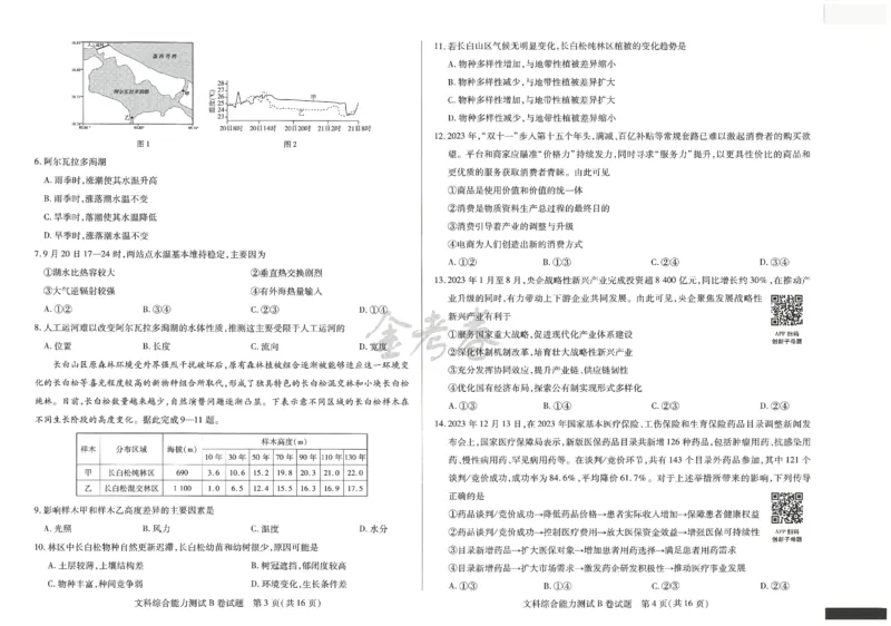 2024年天星高考临考预测押题密卷全国版文科卷（文科综合能力测试）_2024高考押题卷_12024天星全系列_@@@天星临考押题密卷汇总重复_2024年tx高考临考押题密卷全国版文科