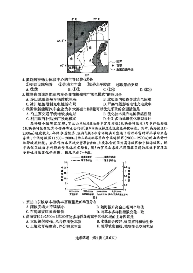 山西省太原市2025年高三年级模拟考试（二）地理_2025年4月_250426山西省太原市2025年高三年级模拟考试（二）（太原二模）（全科）_山西省太原市2025年高三年级模拟考试（二）地理