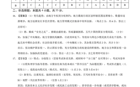 高二历史期中模拟卷03（参考答案）（新高考通用）(1)_1多考区联考_1014高二期中模拟卷（新高考通用）黄金卷：2024-2025学年高二上学期期中模拟考试