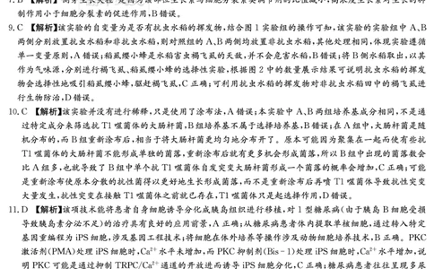 炎德&middot;英才大联考雅礼中学2025届模拟试卷（一）生物答案_2025年5月_250513湖南省炎德&middot;英才大联考雅礼中学2025届模拟试卷（一）（全科）