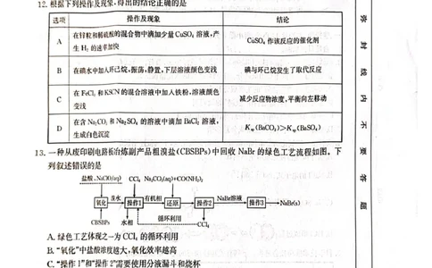 广西壮族自治区部分高中2024-2025学年高三上学期1月期末调研化学试题（图片版，无答案）_2025年1月_250110广西南宁市2024-2025学年高中毕业班第一次适应性（广西金太阳1月）（全科）