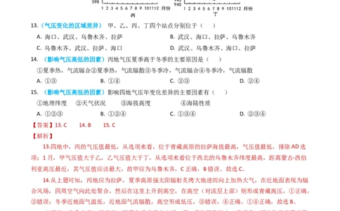 专题03地球上的大气及其运动-学易金卷：2023年高考真题和模拟题地理分项汇编（解析卷）_近10年高考真题汇编（必刷）_十年（2014-2024）高考地理真题分项汇编（全国通用）