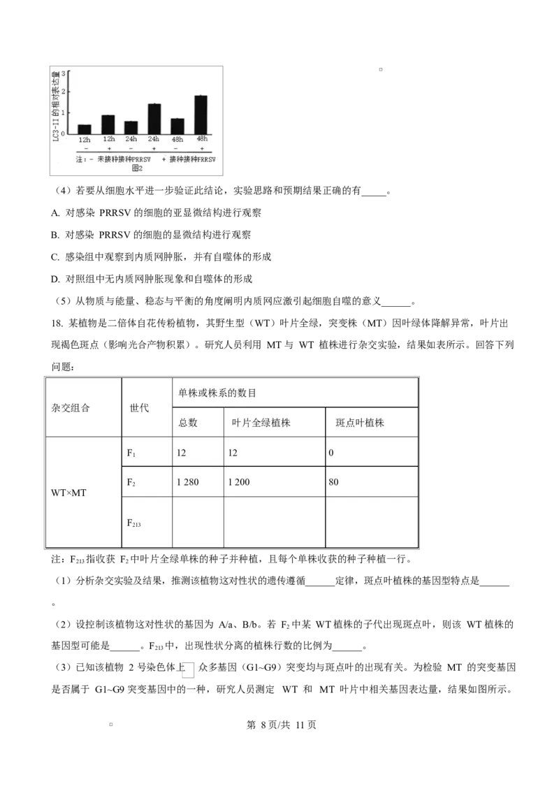 福建省厦门双十中学2026届高三（上）第一次月考+生物_2025年10月_251020福建省厦门双十中学2026届高三（上）第一次月考（全科）