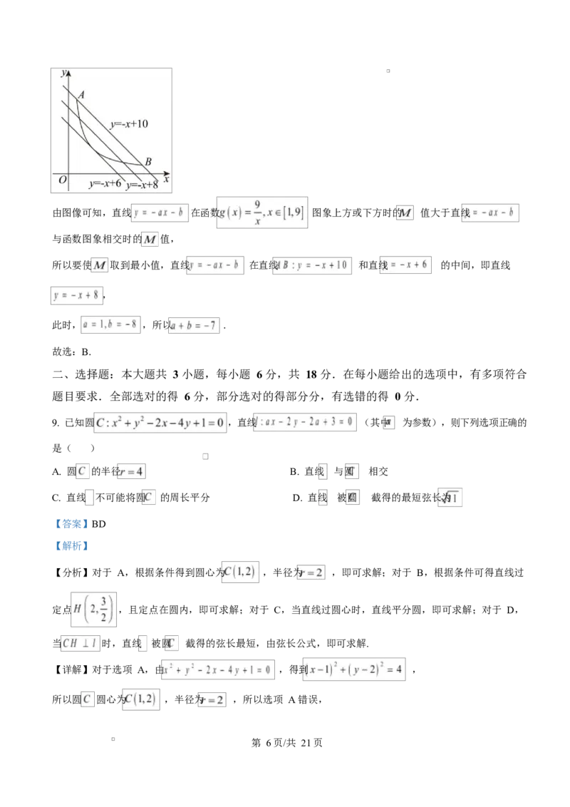 湖南省长沙市湖南师范大学附属中学2025届高三下学期模拟（一）数学试卷Word版含解析_2025年4月_250418湖南师范大学附属中学2025届高三下学期4月模拟（一）（全科）