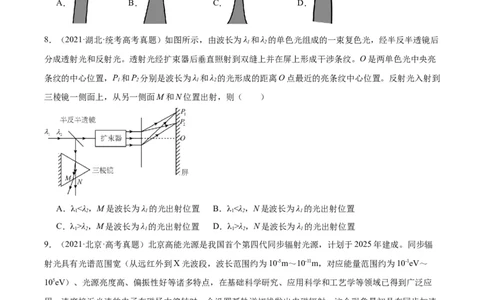 专题64物理光学（原卷卷）-十年（2014-2023）高考物理真题分项汇编（全国通用）_近10年高考真题汇编（必刷）_十年（2014-2024）高考物理真题分项汇编（全国通用）