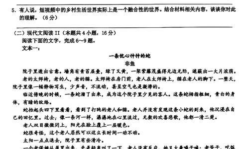 浙江北斗星盟2025年5月高三三模-语文试卷_2025年5月_250531浙江省北斗星盟2025届高三下学期5月模拟考试（三模）（全科）