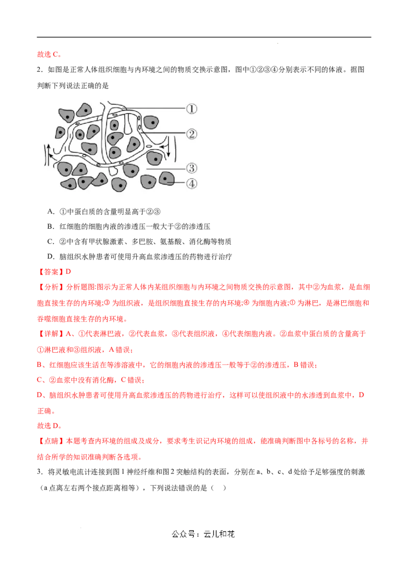 高二生物第一次月考卷（新八省通用）（全解全析）(1)_1多考区联考_0920（新八省专用）黄金卷：2024-2025学年高二上学期第一次月考（含答题卡word解析版）
