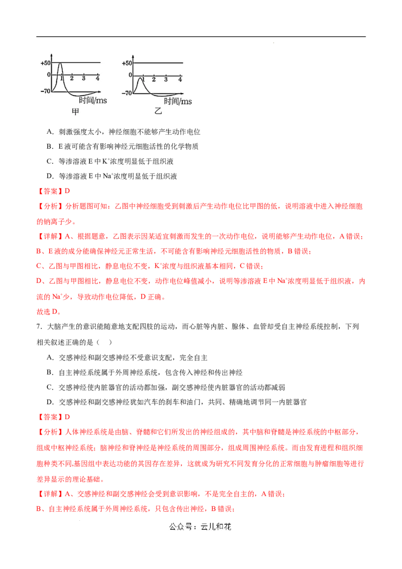 高二生物第一次月考卷（新八省通用）（全解全析）(1)_1多考区联考_0920（新八省专用）黄金卷：2024-2025学年高二上学期第一次月考（含答题卡word解析版）