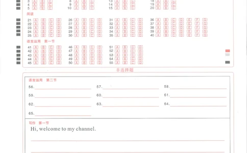 武汉市供题英语答题卡_2025年5月_2505242025届湖北省武汉市高三五月模拟训练（全科）_英语