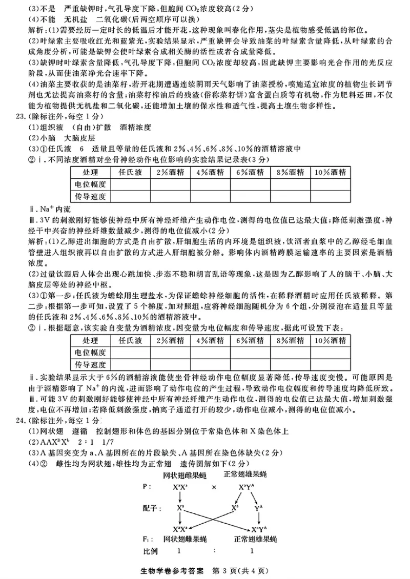 生物答案｜26届强基联盟国庆返校考_2025年10月_251012浙江省强基联盟2025-2026学年高三上学期10月联考（全科）_浙江省强基联盟2025-2026学年高三上学期10月联考生物试题（含答案）