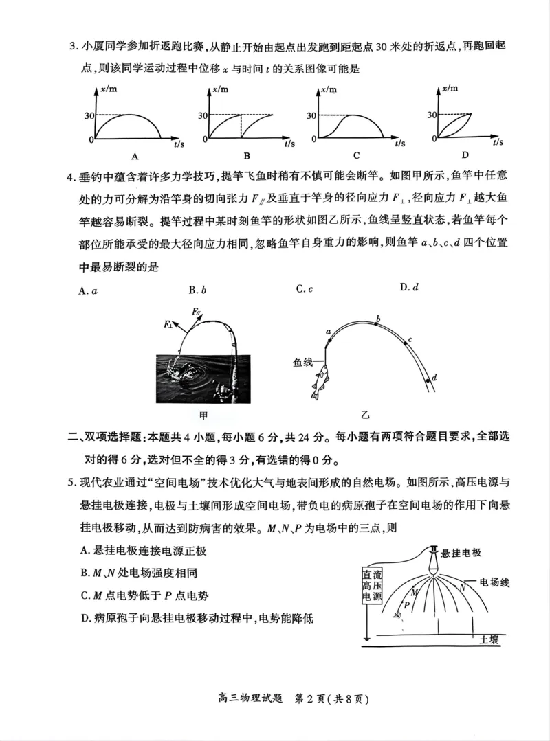 厦门市2025届高三毕业班第四次质量检测-物理试卷_2025年5月_250512福建省厦门市2025届高三毕业班第四次质量检测（全科）_厦门市2025届高三毕业班第四次质量检测-物理
