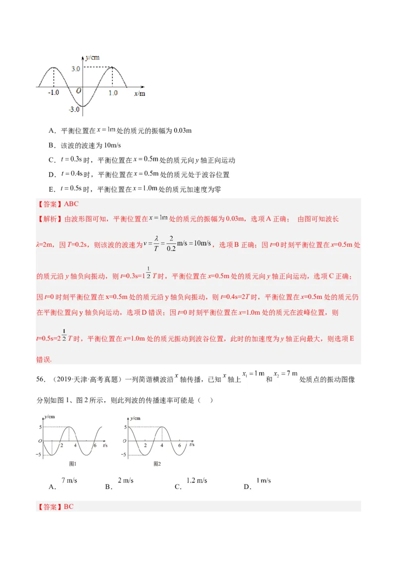 专题34机械波（二）（解析卷）-十年（2014-2023）高考物理真题分项汇编（全国通用）_近10年高考真题汇编（必刷）_十年（2014-2024）高考物理真题分项汇编（全国通用）