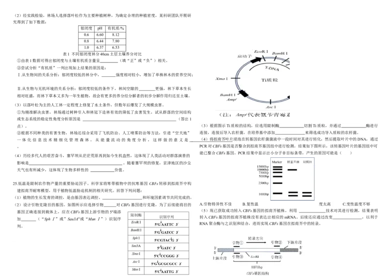 生物二模B4_2025年4月_250403东北三省三校2025届高三第二次联合模拟考试（哈师大附中、东师大附中、辽宁省实验中学）（全科）