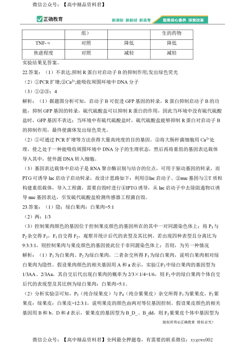 2024届明日之星高考生物精英模拟卷浙江版_2024高考押题卷_72024正确教育全系列_2024明日之星全系列_（新高考）2024《明日之星&middot;高考精英模拟卷》（九科全）各一套