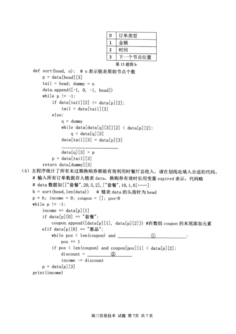 技术试题｜26届七彩阳光高三返校考_2025年8月_250830浙江省七彩阳光新高考研究联盟2026届高三上学期返校联考（全科）