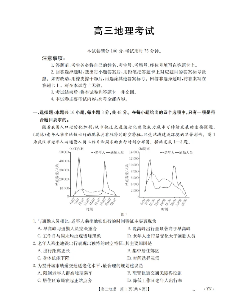 甘肃省金太阳2026届高三9月开学联考（GS）地理_2025年9月_250912甘肃省金太阳2026届高三9月开学联考（26-1002C）（全科）