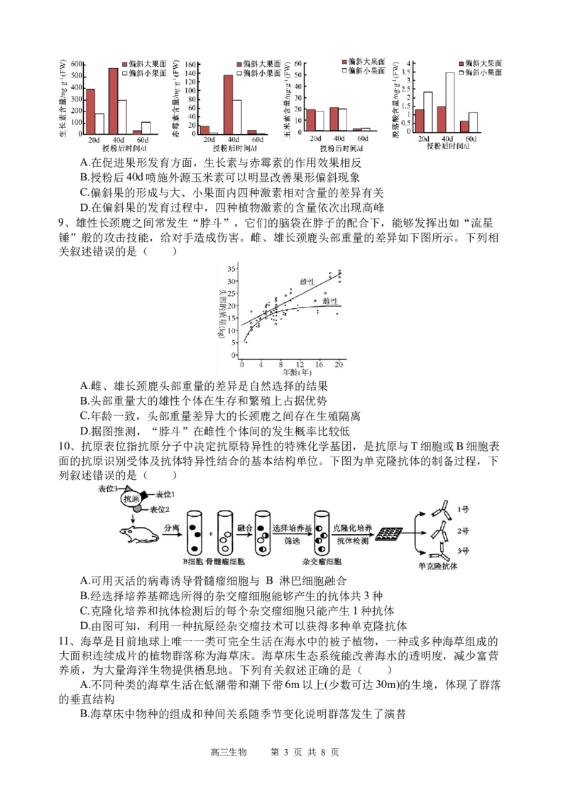 生物试题_2025年3月_250313四川省射洪中学2025届高三下学期3月二模_四川省射洪中学2025届高三下学期3月二模试题生物Word版含答案
