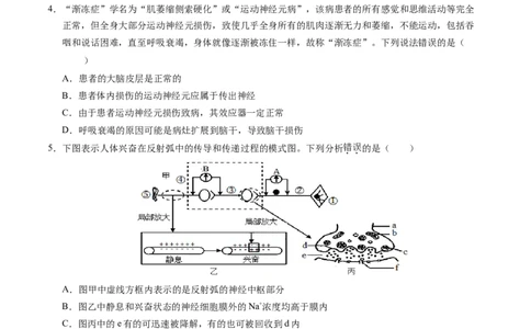 高二生物期中模拟卷02测试范围：人教版2019选必1全册（考试版A4）（新高考通用）(1)_1多考区联考_1014高二期中模拟卷（新高考通用）黄金卷：2024-2025学年高二上学期期中模拟考试