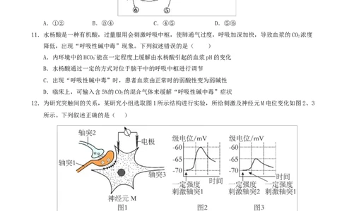 高二生物第一次月考卷不定项版测试范围：人教版2019选择性必修1第1章~第2章（考试版）_1多考区联考试卷_2510142025-2026学年高二生物上学期第一次月考试题