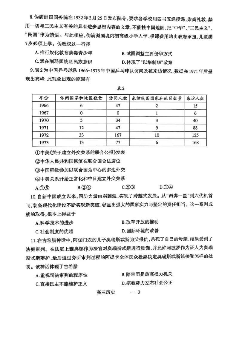 高三历史_2025年4月_250421辽宁省协作体2024-2025学年高三下学期第二次模拟考试_高三历史