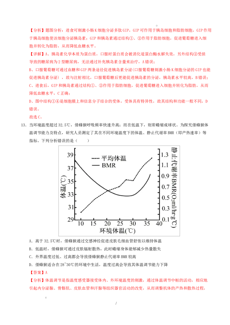 高二生物上学期第一次月考卷（全解全析）（苏教版2019）_1多考区联考试卷_2510142025-2026学年高二生物上学期第一次月考试题