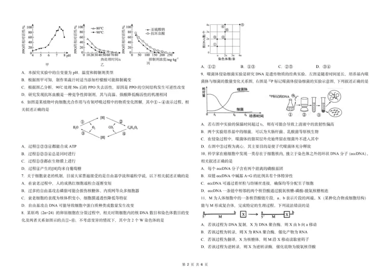 吉林省长春市东北师范大学附属中学2025-2026学年高三上学期第一次摸底考试生物试题_2025年10月