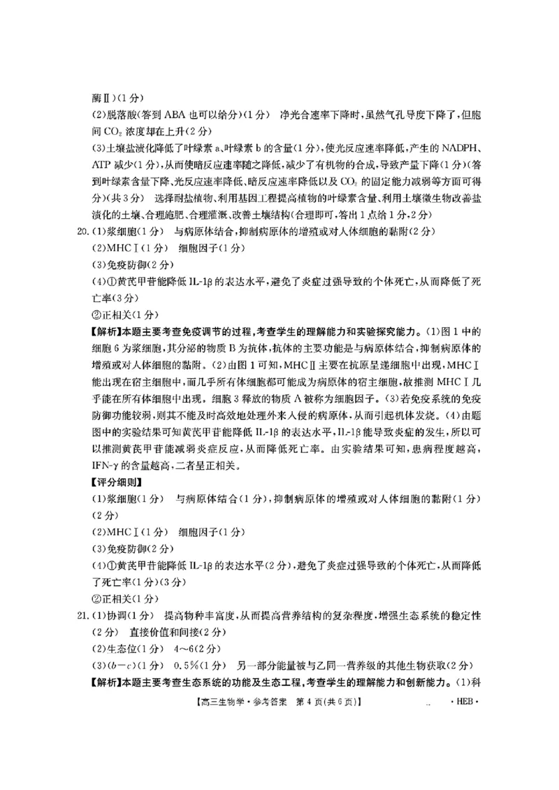 河北省金太阳2025届高三3月联考生物答案_2025年3月_250315河北省金太阳2025届高三3月联考（高三诊断性模拟考试）（全科）_河北省金太阳2025届高三3月联考生物