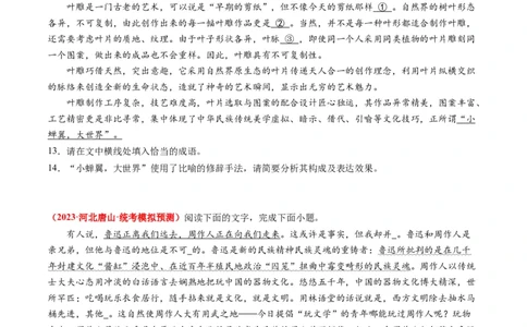 专题08语言文字运用（简答题）-2023年高考真题和模拟题语文分项汇编（原卷卷）_近10年高考真题汇编（必刷）_十年（2014-2024）高考语文真题分项汇编（全国通用）