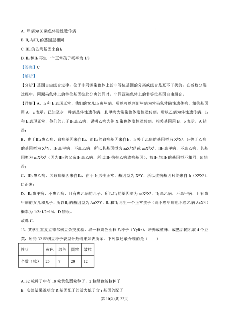 生物答案-厦门双十中学2024-2025学年高三上暑假阶段性训练_2025年8月_250813福建省厦门双十中学2024-2025学年高三上暑假阶段性训练