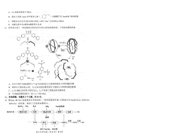 湖北省鄂东南2025年春季高三年级五月模拟考化学_2025年5月_250513湖北省鄂东南2025年春季高三年级五月模拟考（全科）