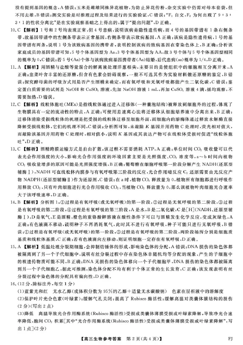 福建省百校2026届高三上学期10月联合测评生物试题（含答案）_2025年10月_251019福建省百校2026届高三上学期10月联合测评