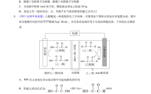 专题50多池与膜在电化学中应用（原卷卷）_近10年高考真题汇编（必刷）_十年（2014-2024）高考化学真题分项汇编（全国通用）_十年（2014-2023）高考化学真题分项汇编（全国通用）