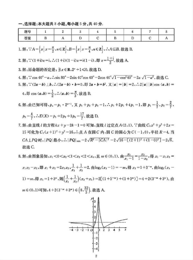 数学答案_2025年5月_250514四川高三第二次教学质量联合测评_四川省2025届高三第二次教学质量联合测评数学