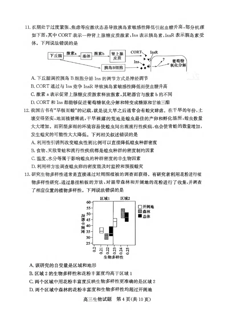 生物试卷_2025年1月_250120山东省枣庄市2025届高三第一学期质量检测（全科）_山东省枣庄市2024-2025学年高三上学期1月期末生物