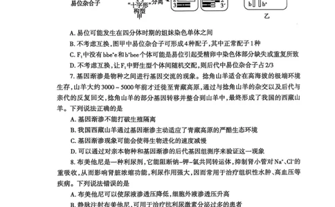 山东省泰安市2024-2025学年度高三上学期期末考试生物试题_2025年1月_250123山东省泰安市2024-2025学年高三上学期1月期末试题（全科）