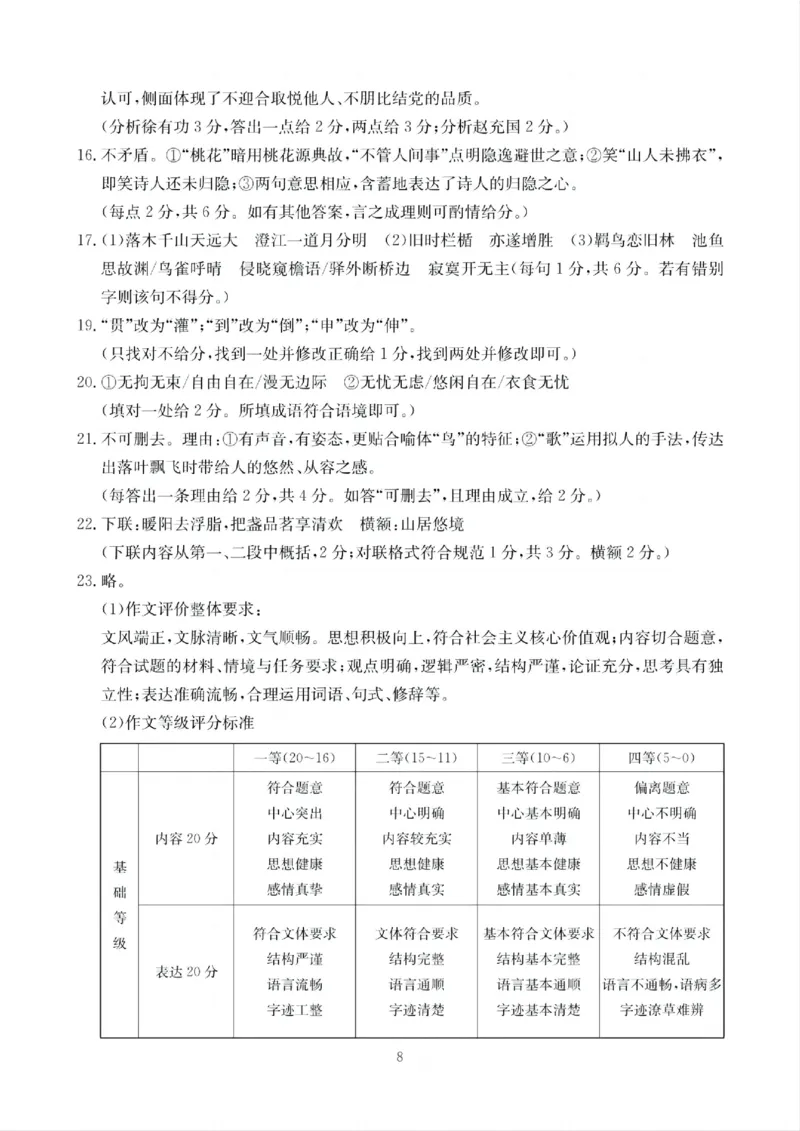 四川省（科大讯飞大数据）2025届高三第二次教学质量联合测评语文答案_2025年5月_250515四川省2025届高三第二次教学质量联合测评（全科）