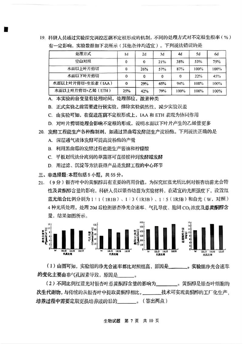 生物试题_2025年3月_250312山东省青岛市2025年高三年级第一次适应性检测（青岛一模）（全科）_山东省青岛市2025年高三年级第一次适应性检测生物