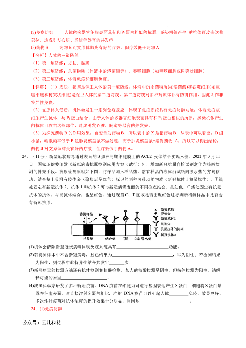 高二生物期中模拟卷（全解全析）（新八省通用）(1)_1多考区联考_1014高二期中模拟卷（新八省专用）黄金卷：2024-2025学年高二上学期期中模拟考试