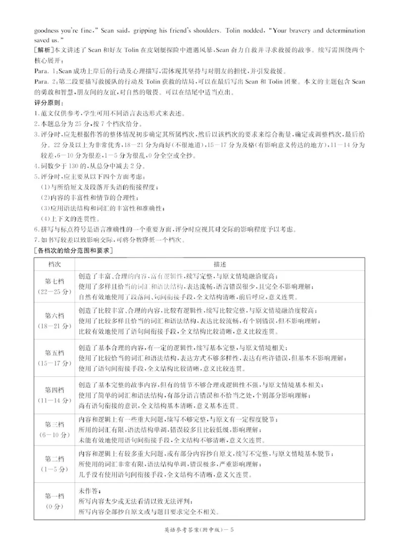 湖南师大附中2025届模拟试卷（三）-英语答案_2025年5月_250529湖南省长沙市湖南师范大学附属中学2024-2025学年高三下学期三模（全科）