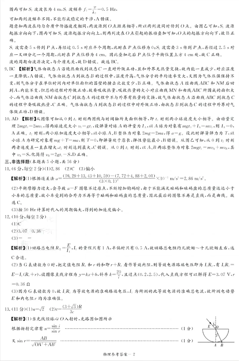 湖南新高考教学教研联盟暨长郡二十校联盟2025届高三年级第二次联考物理答案_2025年4月_250408湖南新高考教学教研联盟暨长郡二十校联盟2025届高三年级第二次联考（全科）