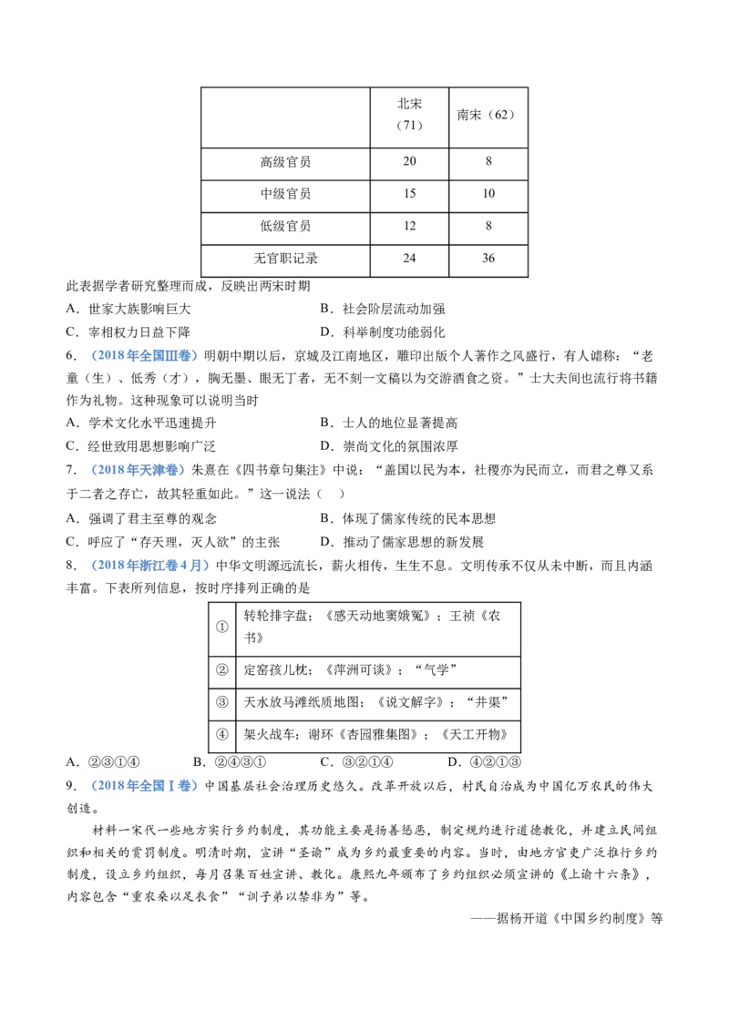 专题03辽宋夏金多民族政权的并立与元朝的统一（学生卷）_近10年高考真题汇编（必刷）_十年（2014-2024）高考历史真题分项汇编（全国通用）_874