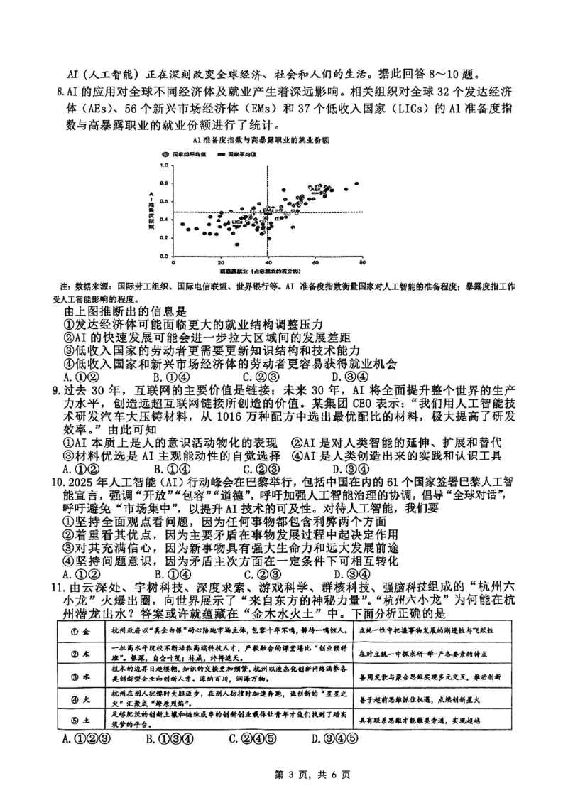 重庆市2025届学业质量调研抽测（第二次）政治_2025年4月_250421重庆市高2025届学业质量调研抽测（第二次）（主城五区二诊）（全科）_重庆市高2025届学业质量调研抽测（第二次）政治