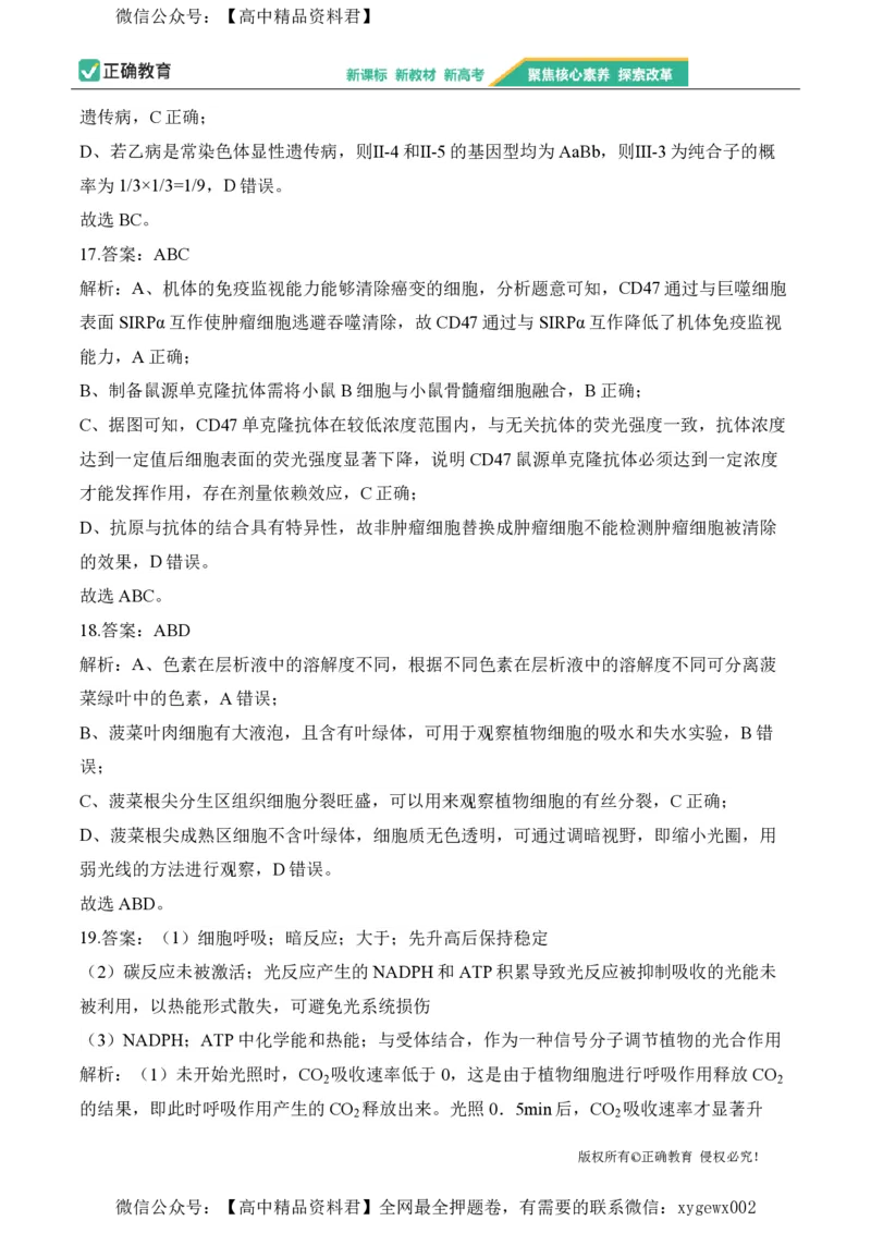 2024届明日之星高考生物精英模拟卷河北版_2024高考押题卷_72024正确教育全系列_2024明日之星全系列_（新高考）2024《明日之星&middot;高考精英模拟卷》（九科全）各一套