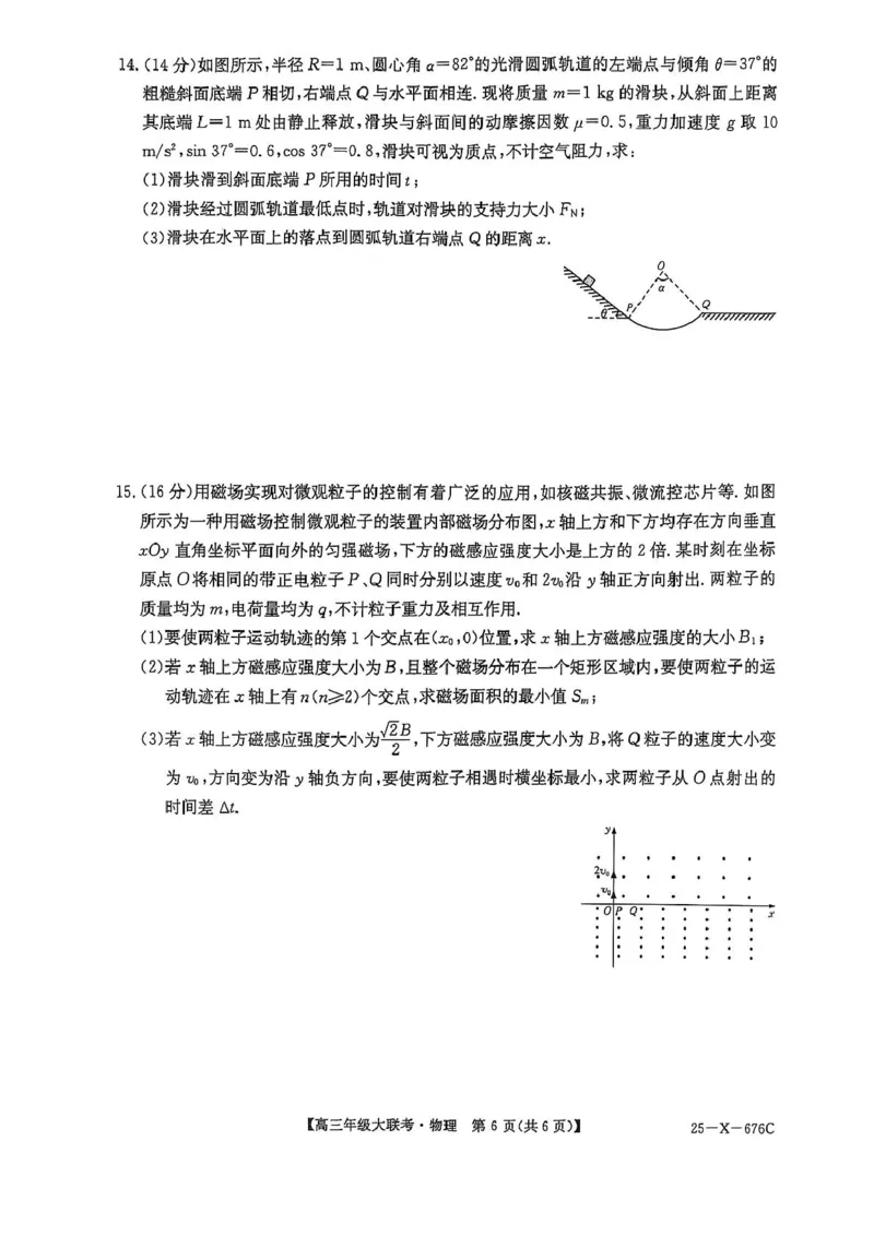物理_2025年5月_250516河南省TOP二十名校2025届高三猜题大联考（全科）_河南省TOP二十名校2025届高三猜题大联考物理